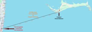Map of Fort Lauderdale to Freeport Bahamas